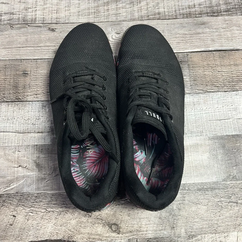No Bull Shoes Women's Size 11 Black Floral Sole Athletic Sneakers